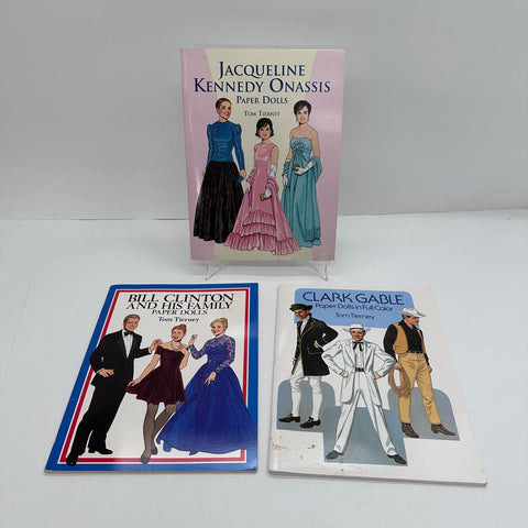 Lot of 7 Vintage Paper Doll Books Dover Shirley Temple Tom Tierney Jackie O