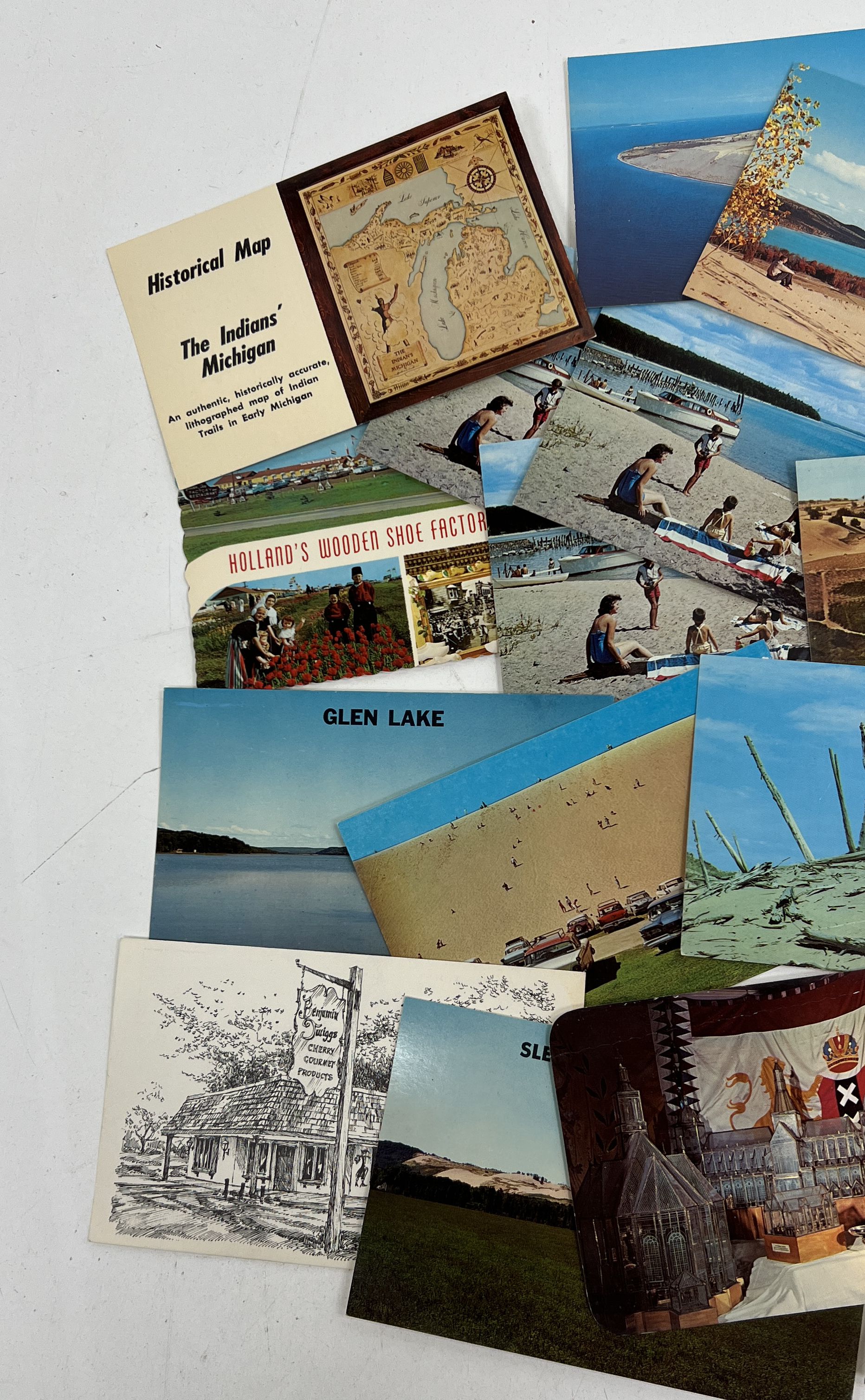 Vintage Michigan Postcard Lot 20+ Holland Glen Lake College Map Mid-Century