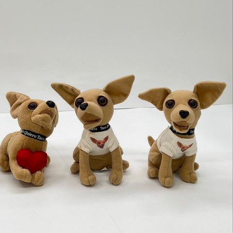 Taco Bell Chihuahua Plush Talking Dog Lot 6 Pieces Sound Works on 3 Vintage