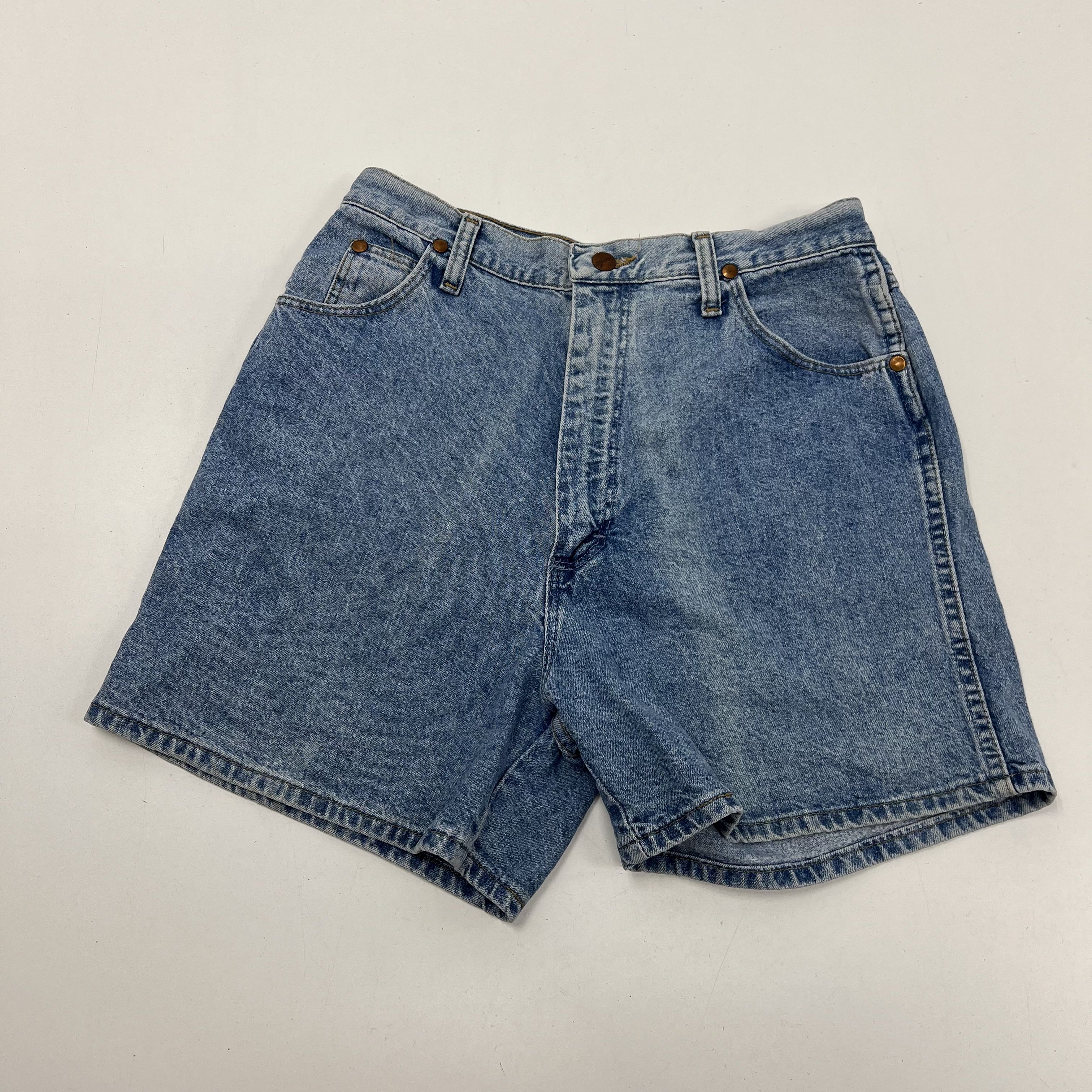 Vintage 90s Wrangler High Rise Denim Jean Shorts Womens Size 27 Made in USA