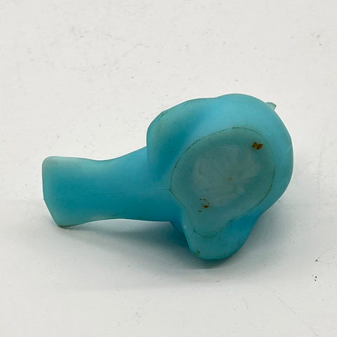Bluebird Figurine Blue Satin Matte Art Glass Unmarked Vintage 4 Inch