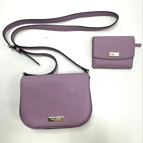 Kate Spade Lilac Saffiano Leather Crossbody Bag and Wallet Set Lot of 2