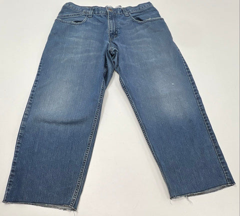 Vintage 90s Levi's SilverTab Men's Blue Baggy Cut Off Denim Jeans Sz 33x30