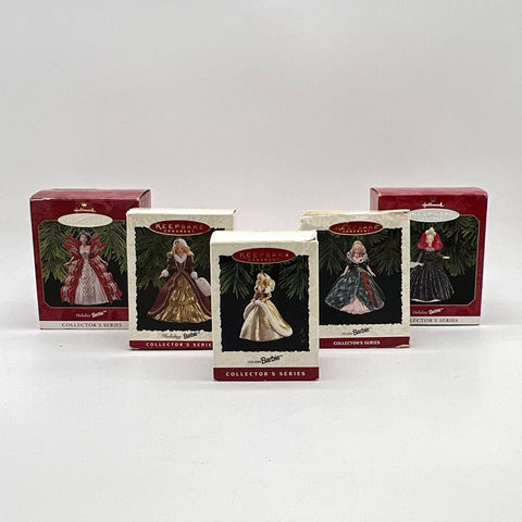 Hallmark Keepsake Holiday Barbie Ornament Lot of 5 Collector's Series 1994-1998