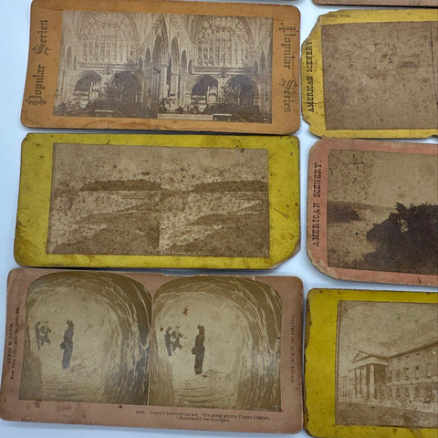 Vintage 18 Piece Stereoscope Card Lot Kilburn Underwood San Francisco Niagara