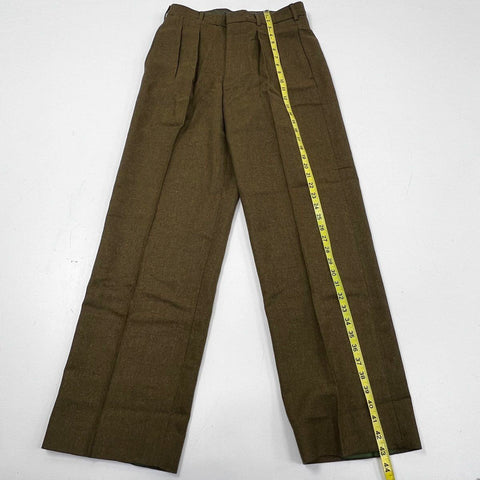 Vintage 1990 Australian Army Wool Dress Pants Pleated Brown Trousers Sz 79R