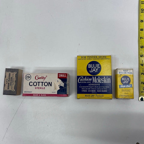 Vintage Blue Jay Bunion Pads Moleskin Curity Cotton APC Plasters Medical Lot