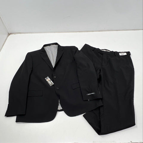 West End Men's Black Slim Fit 2-Piece Suit Polyester Blend Size 46R 40W NWT