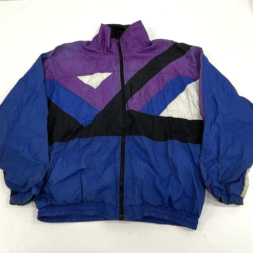 Lot of 2 Vintage 90s Colorblock Windbreaker Jackets GFC Men's Size XL