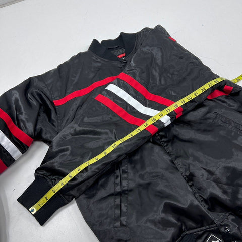 Franchise Club Men's Georgia Bulldogs Black Satin Varsity Jacket Quilted Sz M
