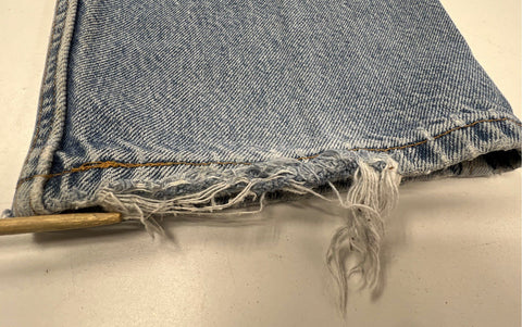 Vintage 90s Levi's 545 Loose Fit Light Wash Jeans Distressed Thrashed Sz 36x34
