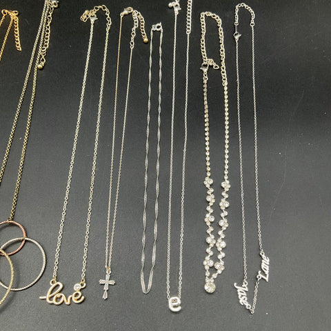 Claire's & Fashion Costume Jewelry Lot 15 Necklaces Rhinestone Faux Pearl