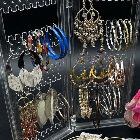 Mixed Fashion Earring Lot Vintage to Modern Hoop Dangle Beaded Tassel 25+ Pairs
