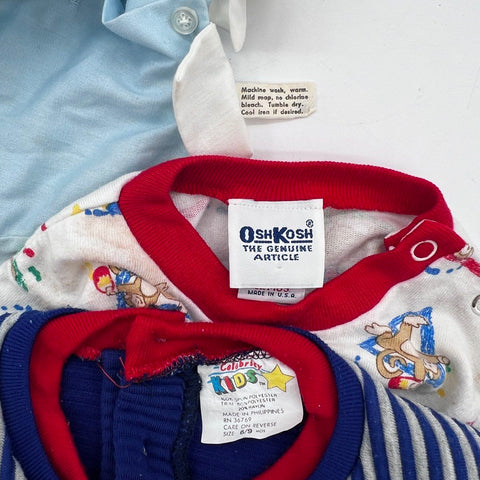 Vintage 80s 90s OshKosh Celebrity Kids Boys Clothing Lot Shirts Pants Sz 6-12M