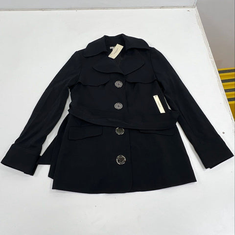 Vertigo Paris Women's Black Belted Trench Coat Jacket NWT Size 12