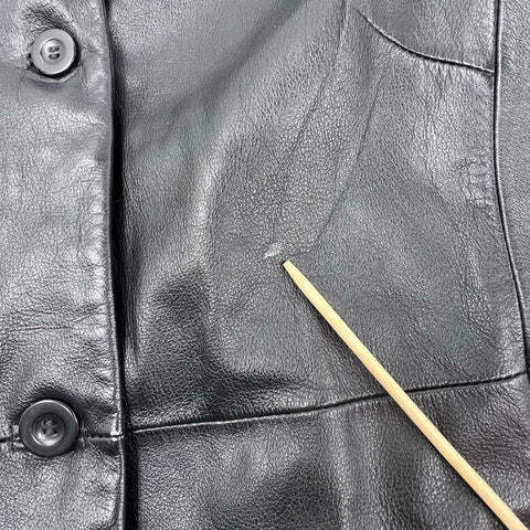 Vintage Y2K Kathy Ireland Black Genuine Leather Quilted Jacket Womens L