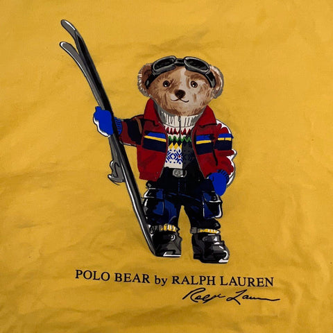 Polo Ralph Lauren Boys' Polo Bear T-Shirt Yellow Skier Graphic XL (18-20)