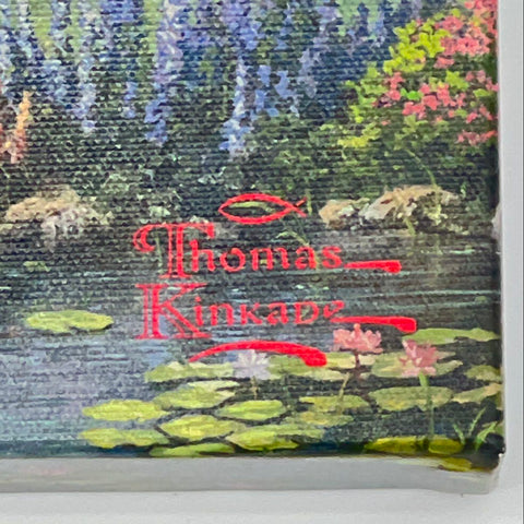 Thomas Kinkade Accent Print Garden Religious Landscape 14x14 Signed COA