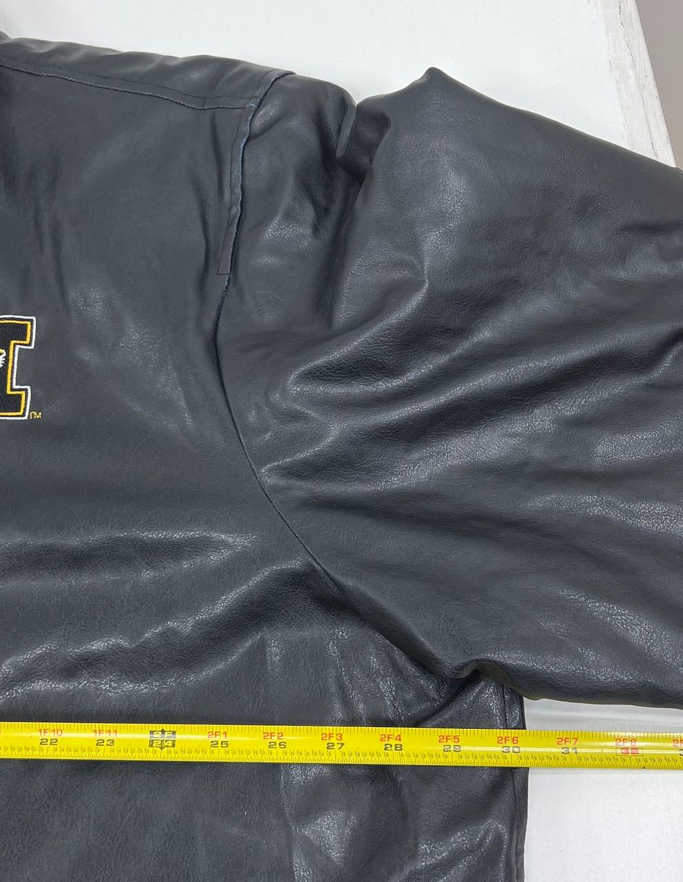 Vintage Steve & Barry's Missouri State Faux Leather Jacket Coat XXXL Black