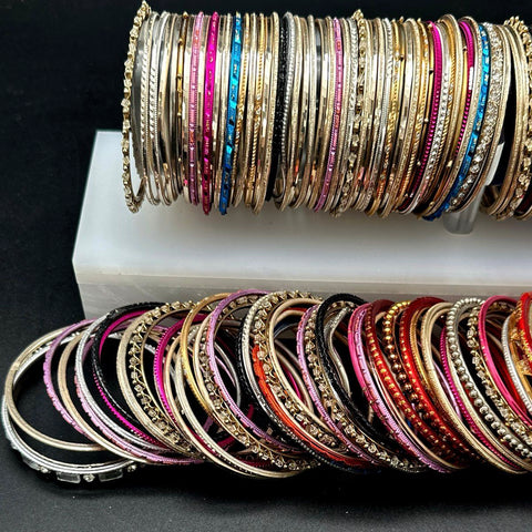 Mixed Fashion Bangle Bracelet Costume Jewelry Lot Colorful Rhinestone Accents