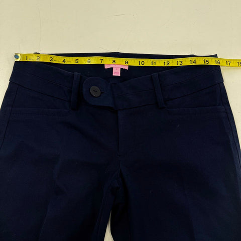 Lilly Pulitzer Women's Navy Blue Stretch Straight Leg Dress Pants Size 8