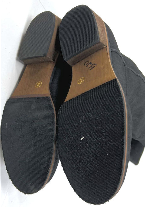 Diba 172602 Black Faux Suede Knee High Riding Boots Women's Size 8M NWT