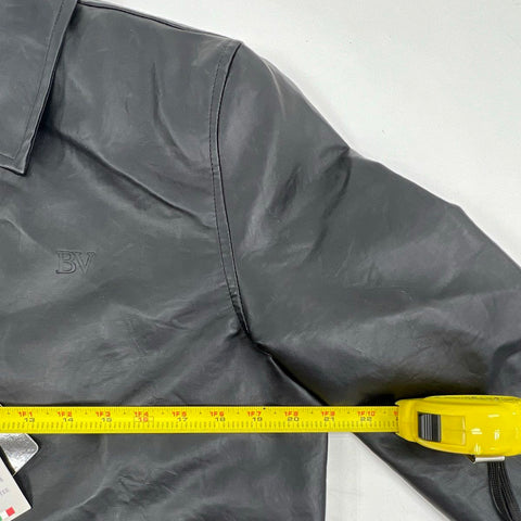 BV Clothing Men's Black Faux Leather Jacket Full Zip Size M NWT COA