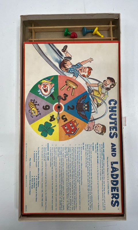 Vintage 1956 Milton Bradley Chutes and Ladders Board Game No. 4600 USA