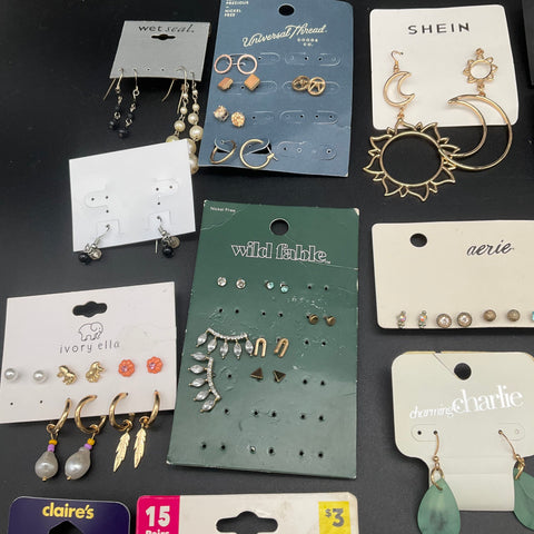 Mixed Fashion Jewelry Lot of 28 Claire's Shein Aerie Wild Fable Earrings Hoops