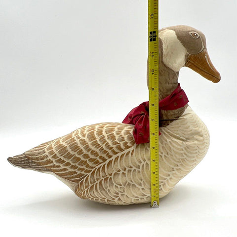 Vintage Canada Goose Fabric Figurine Lot 2 Large Stuffed Soft Sculpture 15 Inch