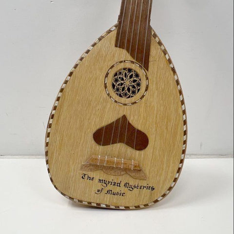 Vintage 5-String Miniature Oud Bowl Back Lute Instrument 19-Inch Stave Back