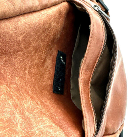 Ameribag Brown Leather Healthy Back Bag Sling Crossbody Backpack Small