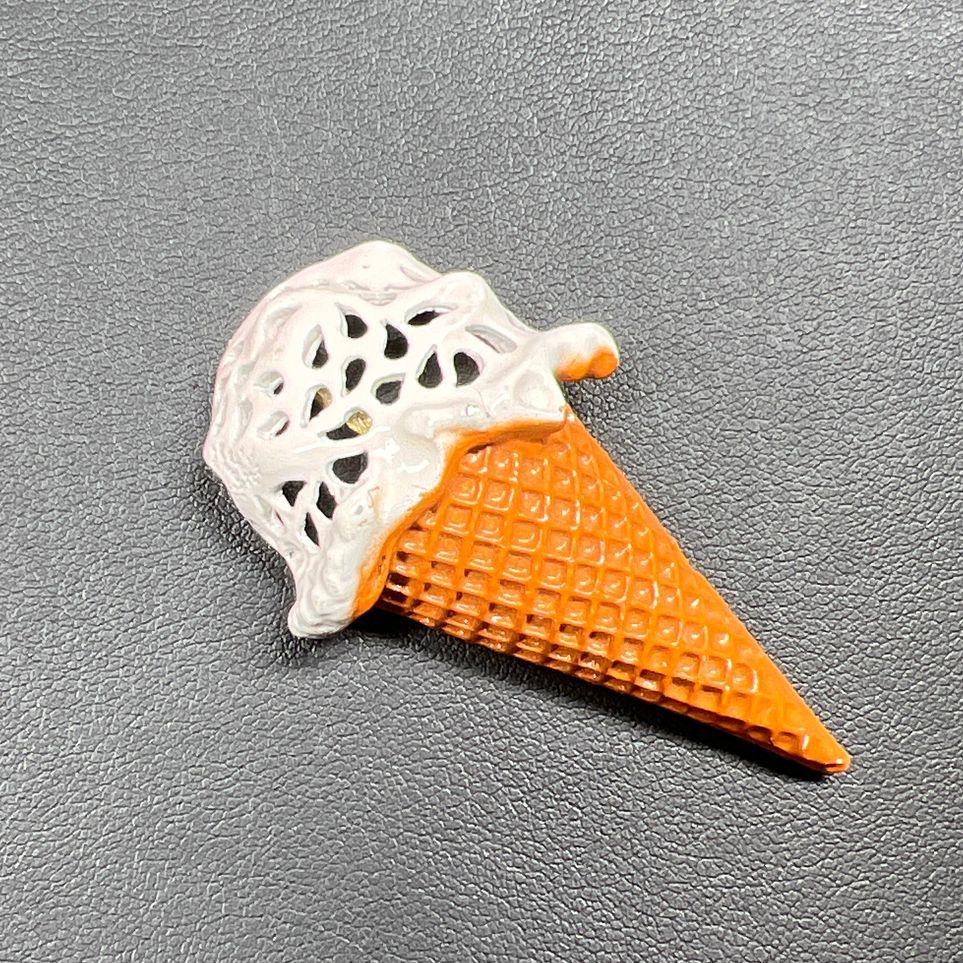 Painted Ice Cream Cone Brooch 17g