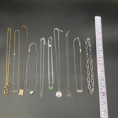 Fashion Jewelry Lot 10 Necklaces Gold Silver Tone Riverdale Initial Paperclip