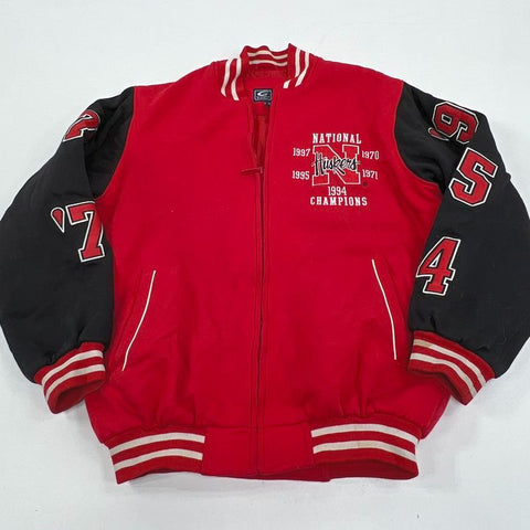 Vintage G-III Nebraska Huskers National Champions Varsity Jacket Red Sz M