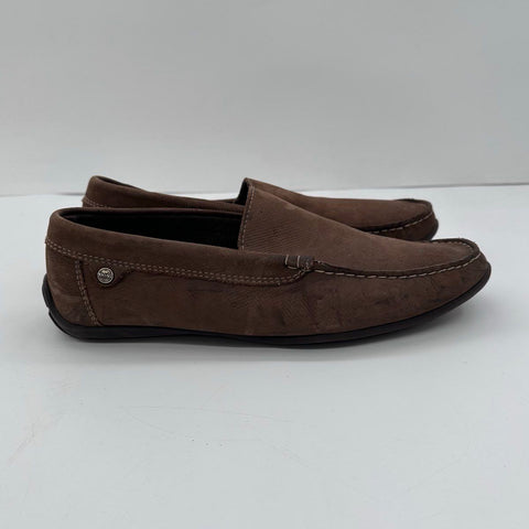 Bosi Brown Leather Driving Loafers Slip On Moccasins Men's Size 9