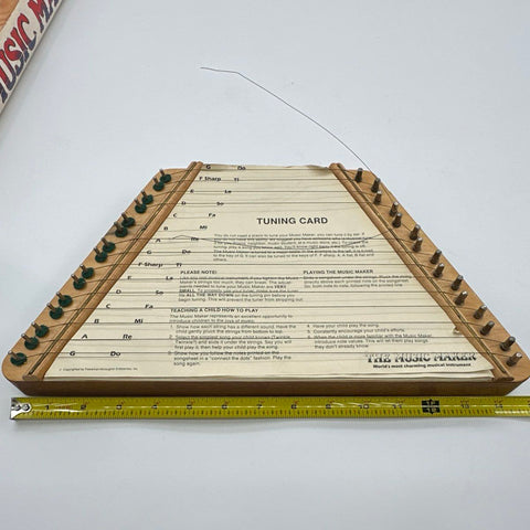 Vintage The Music Maker Lap Harp Zither Wood Instrument with Box & Song Sheets
