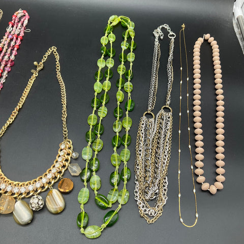 Vintage to Modern Costume Jewelry Lot 1.2 lbs 11 Necklaces J.Crew Beaded