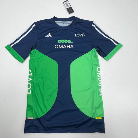 Adidas NWT Men's LOVB Omaha League One Volleyball Jersey Navy Green Size S