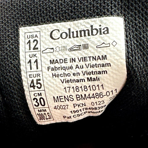 Columbia Peakfreak X2 Outdry Black Charcoal Men's Hiking Shoes Size 12
