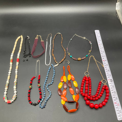 Vintage & Modern Beaded Boho Statement Necklace Jewelry Lot of 10