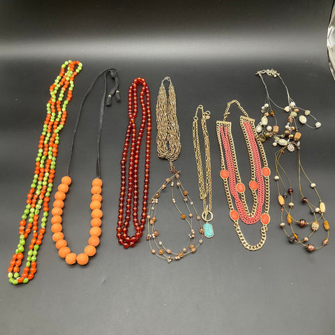 Chico's Lia Sophia NY Beaded Statement Necklace Jewelry Lot of 8 Boho Styles