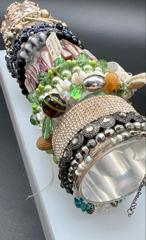 Lot 25+ Bracelets Beaded Leather Charm Rhinestone Mixed Styles