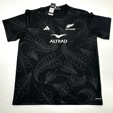 adidas Men's All Blacks New Zealand Rugby Supporter T-Shirt Black Fern Sz L NWT
