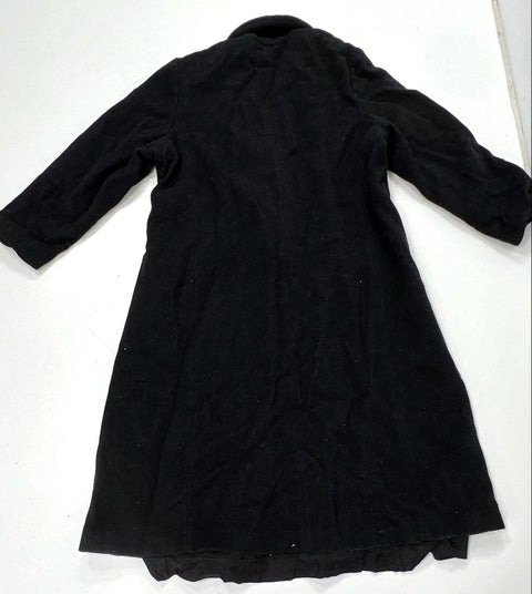 Vintage 90s A'leet by Karen Women's Black Wool Blend Shawl Collar Long Coat