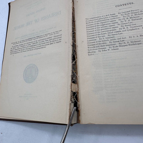 Antique 1923 Diseases of the Horse Book USDA Revised Edition Lloyd Thurston
