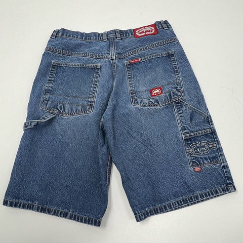 Vintage Y2K Ecko Unltd Blue Denim Baggy Carpenter Jorts Shorts Men's Size 33
