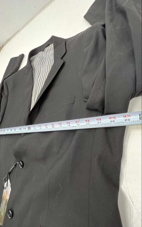 West End Men's Black Slim Fit 2-Piece Suit Polyester Blend Size 46R 40W NWT