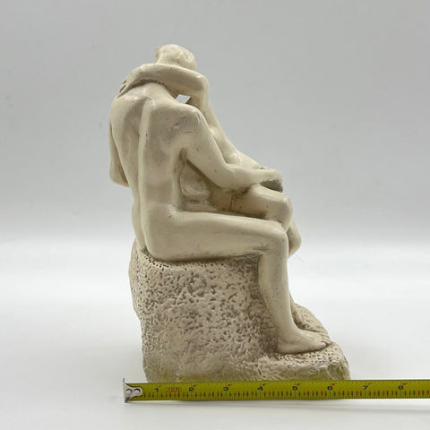 Esco After Rodin The Kiss Plaster Sculpture 11" Vintage Art Reproduction Statue