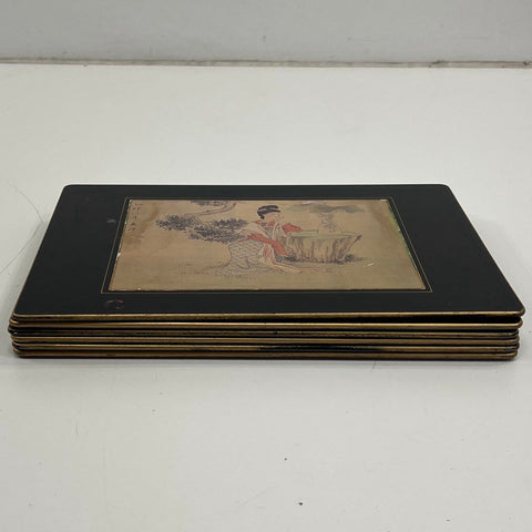 Vintage Lady Clare Placemats Lot of 6 Asian Chinoiserie Style Made in England